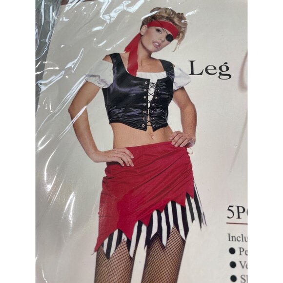 Leg Avenue 5 PC Pirate Costume Set Size Large Red Black Halloween Cosplay NEW - Picture 4 of 8